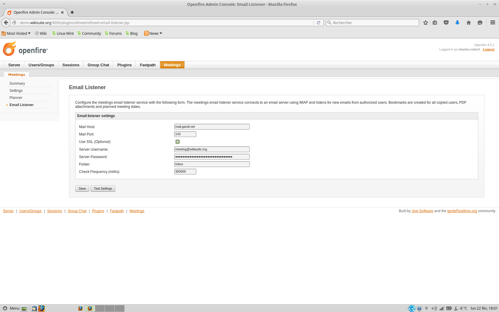 Openfire Email Listener Setup