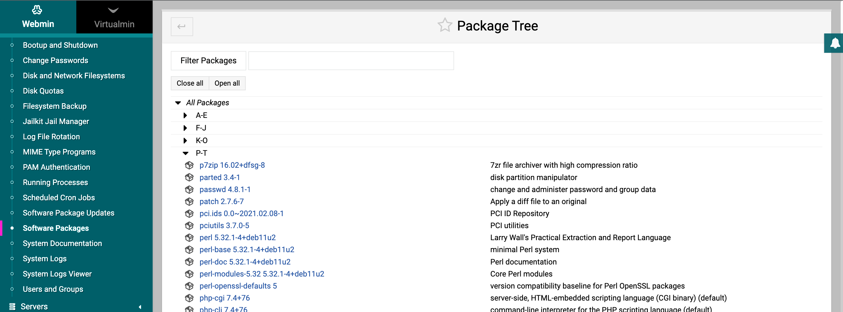 Virtualmin Packages Classes Illustration