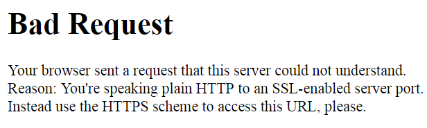 HTTP Bad Request