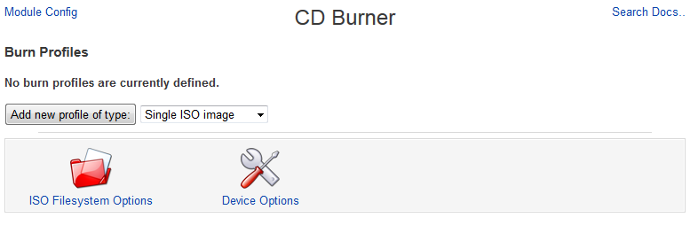 Webmin CD Burner